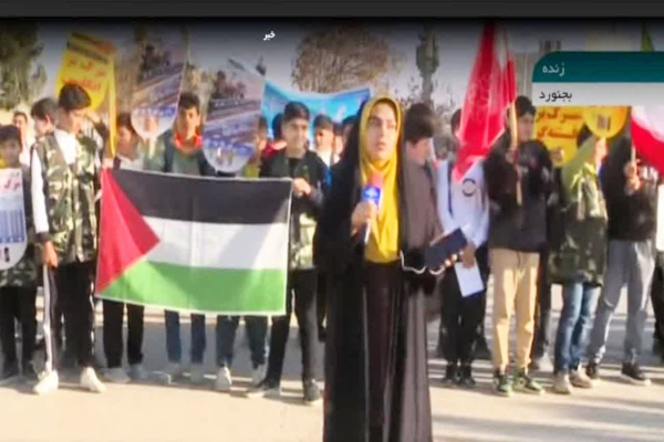 تجمع خودجوش دانش&zwnj;آموزان بجنورد در حمایت از کودکان غزه